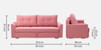 Ines Velvet Fabric Sofa Cum Bed With Storage in Blush Pink Color