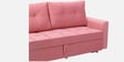Ines Velvet Fabric Sofa Cum Bed With Storage in Blush Pink Color