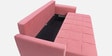 Ines Velvet Fabric Sofa Cum Bed With Storage in Blush Pink Color