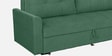 Ines Velvet Pull Out Sofa Cum Bed In Mint Green Colour With Storage