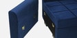 Ines Velvet Pull Out Sofa Cum Bed In Royal Blue Colour With Storage