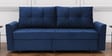 Ines Velvet Pull Out Sofa Cum Bed In Royal Blue Colour With Storage