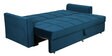 Ines Velvet Pull Out Sofa Cum Bed In Teal Colour With Storage