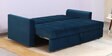 Ines Velvet Pull Out Sofa Cum Bed In Teal Colour With Storage