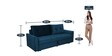 Ines Velvet Pull Out Sofa Cum Bed In Teal Colour With Storage