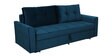 Ines Velvet Pull Out Sofa Cum Bed In Teal Colour With Storage