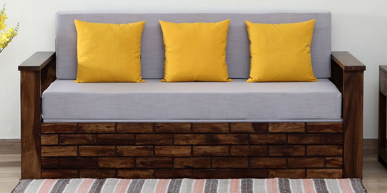 Buy Indus Sheesham Wood Pull Out 3 Seater Sofa Cum Bed In Provincial