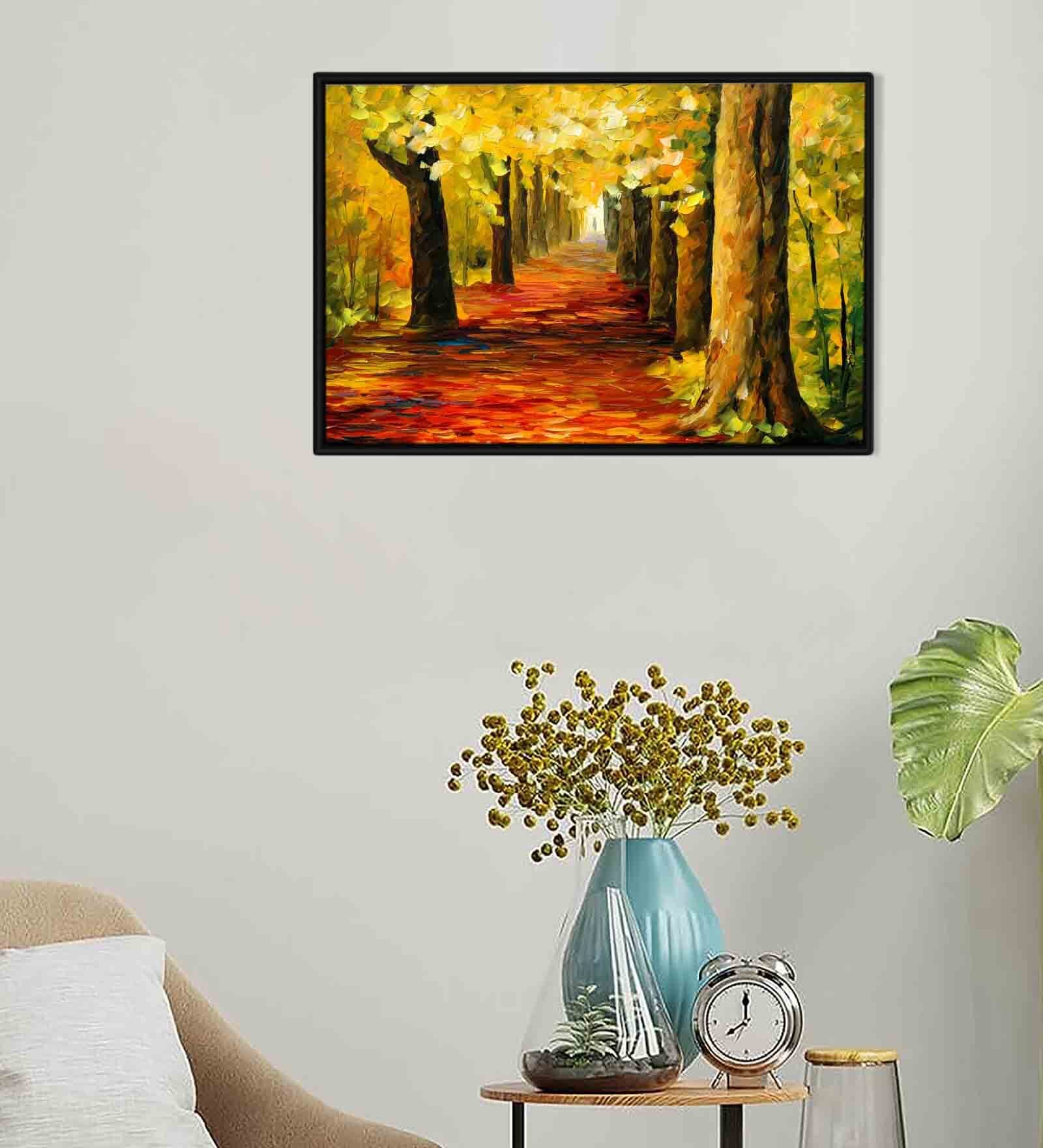 Buy Incredible Nature Multicolour Synthetic Wood Framed Canvas Wall ...