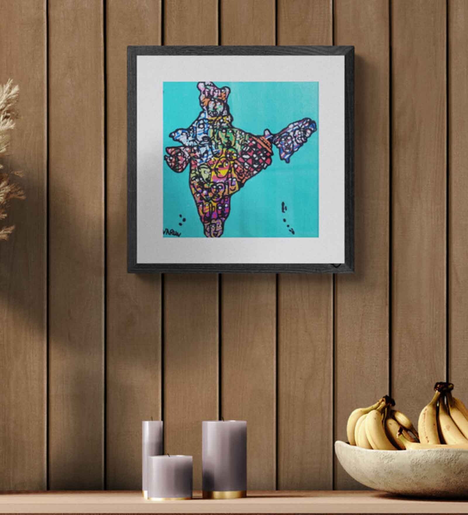 India  Handmade Acrylic Paint On Canvas Unframed