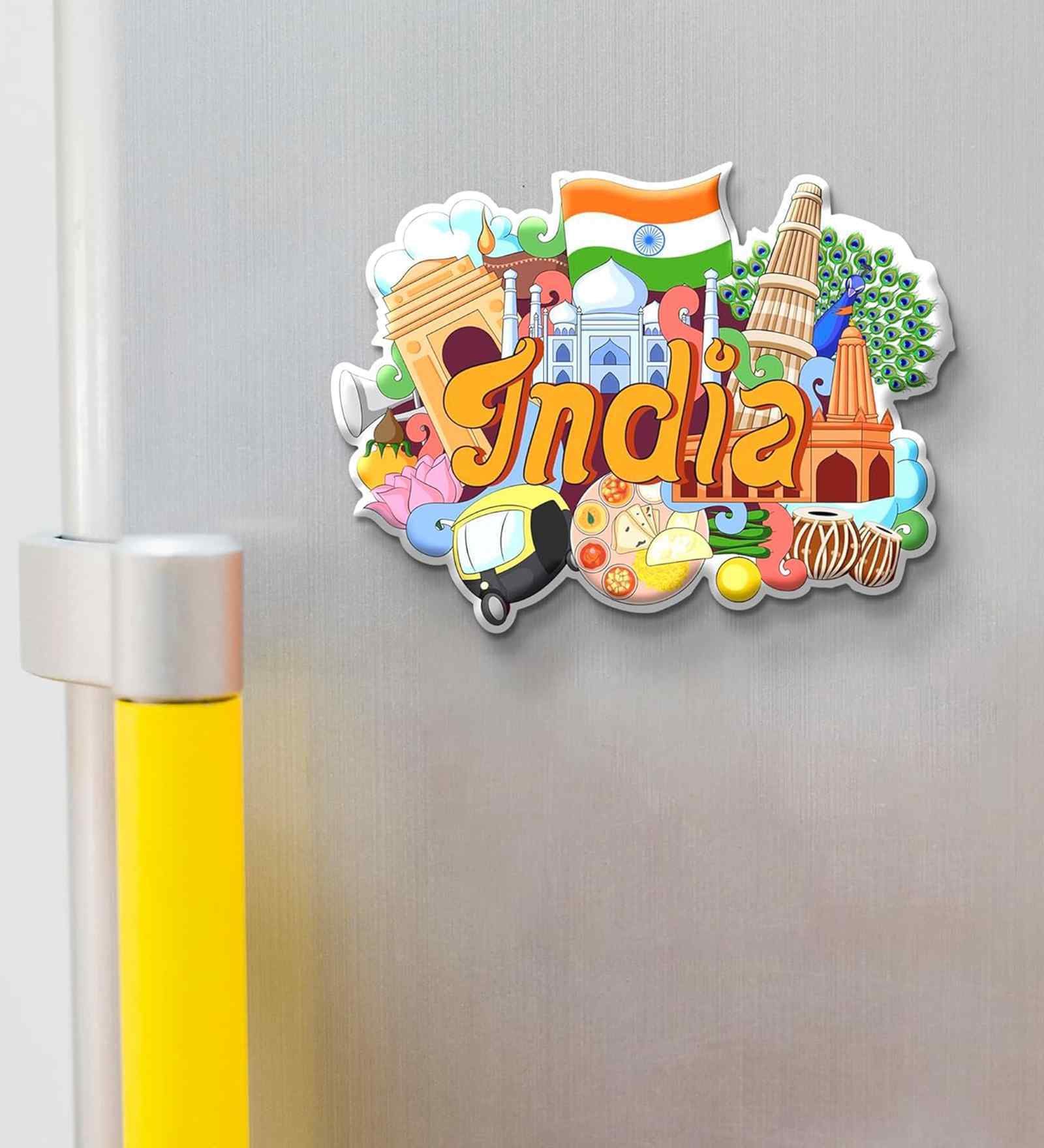 India Theme MDF Wooden Fridge Magnet