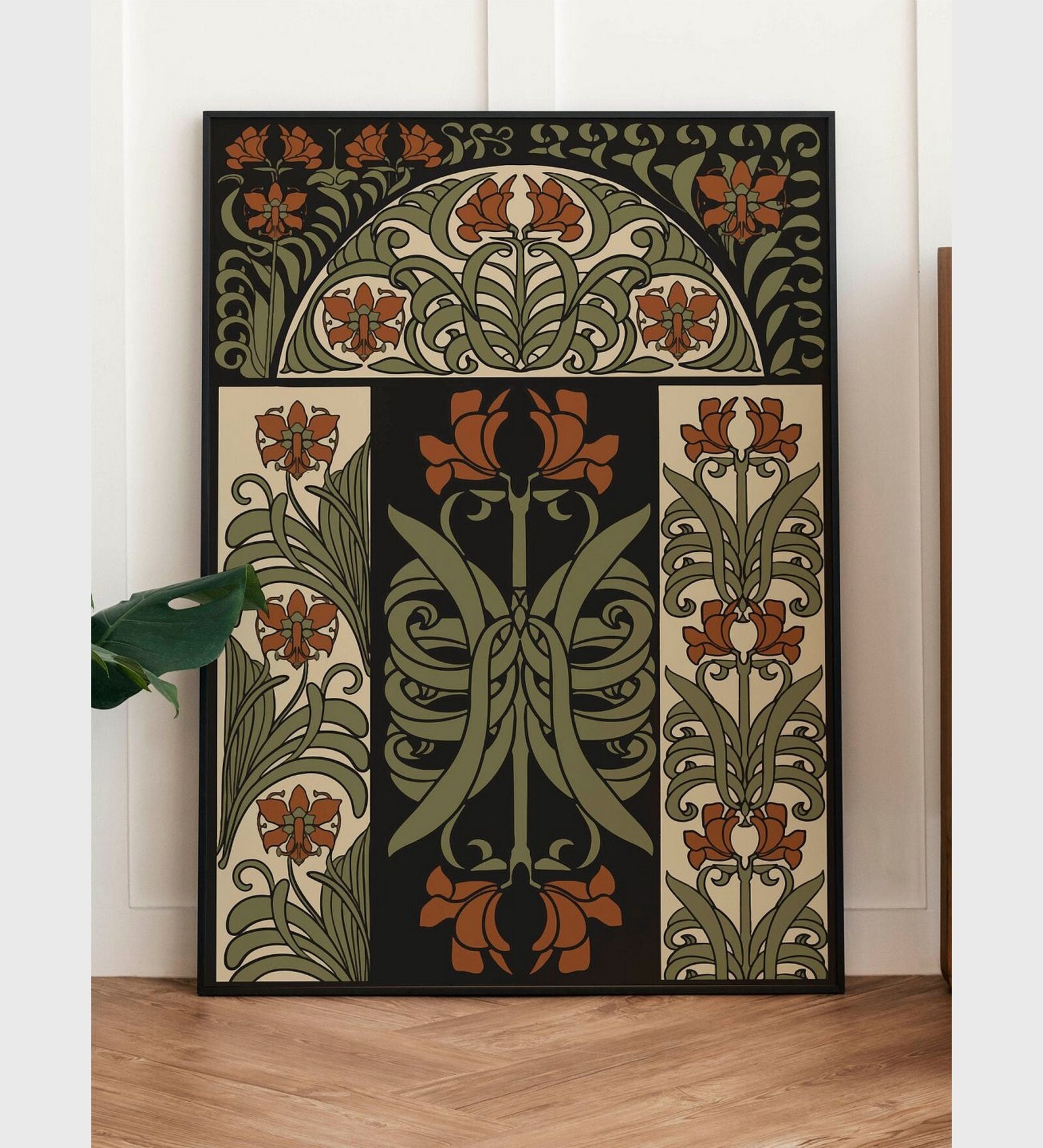 Indian Art Nouveau Floral Painting