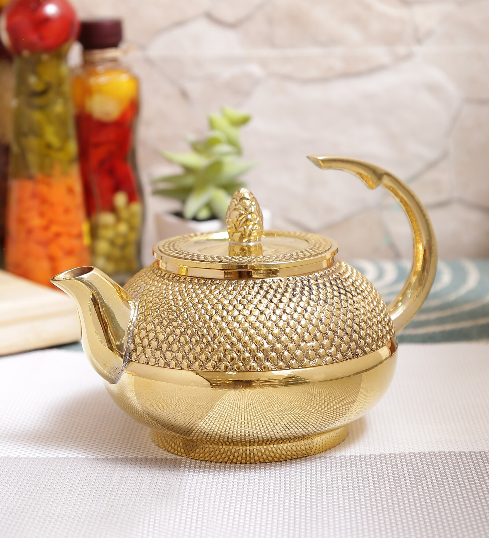 Buy Indian Art Villa Brass 450 ML Tea Pot Online Teapots Teapots