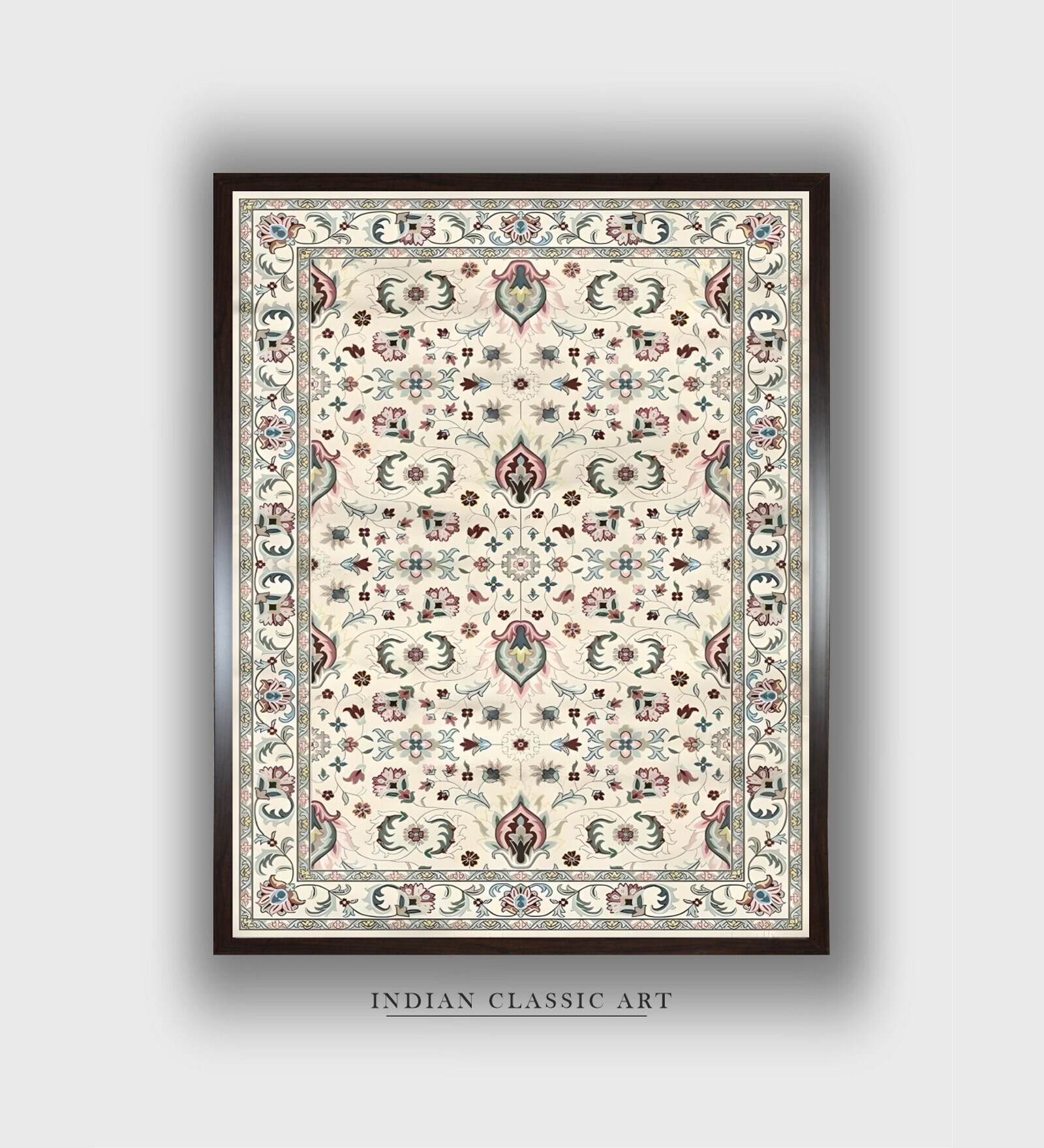 Mughaltyle Floral Canvas Framed Wall Painting