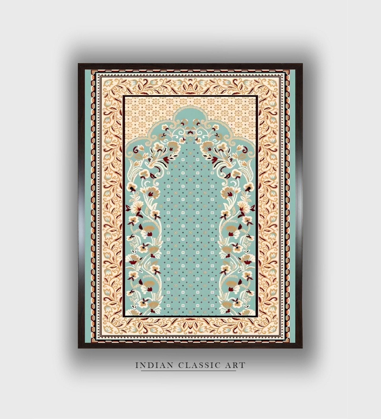 Mughaltyle Floral Canvas Framed Wall Painting