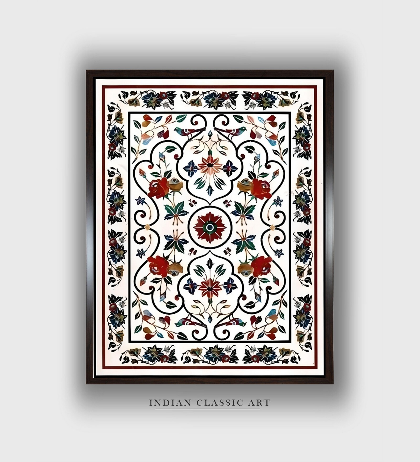 Mughaltyle Floral Canvas Framed Wall Painting