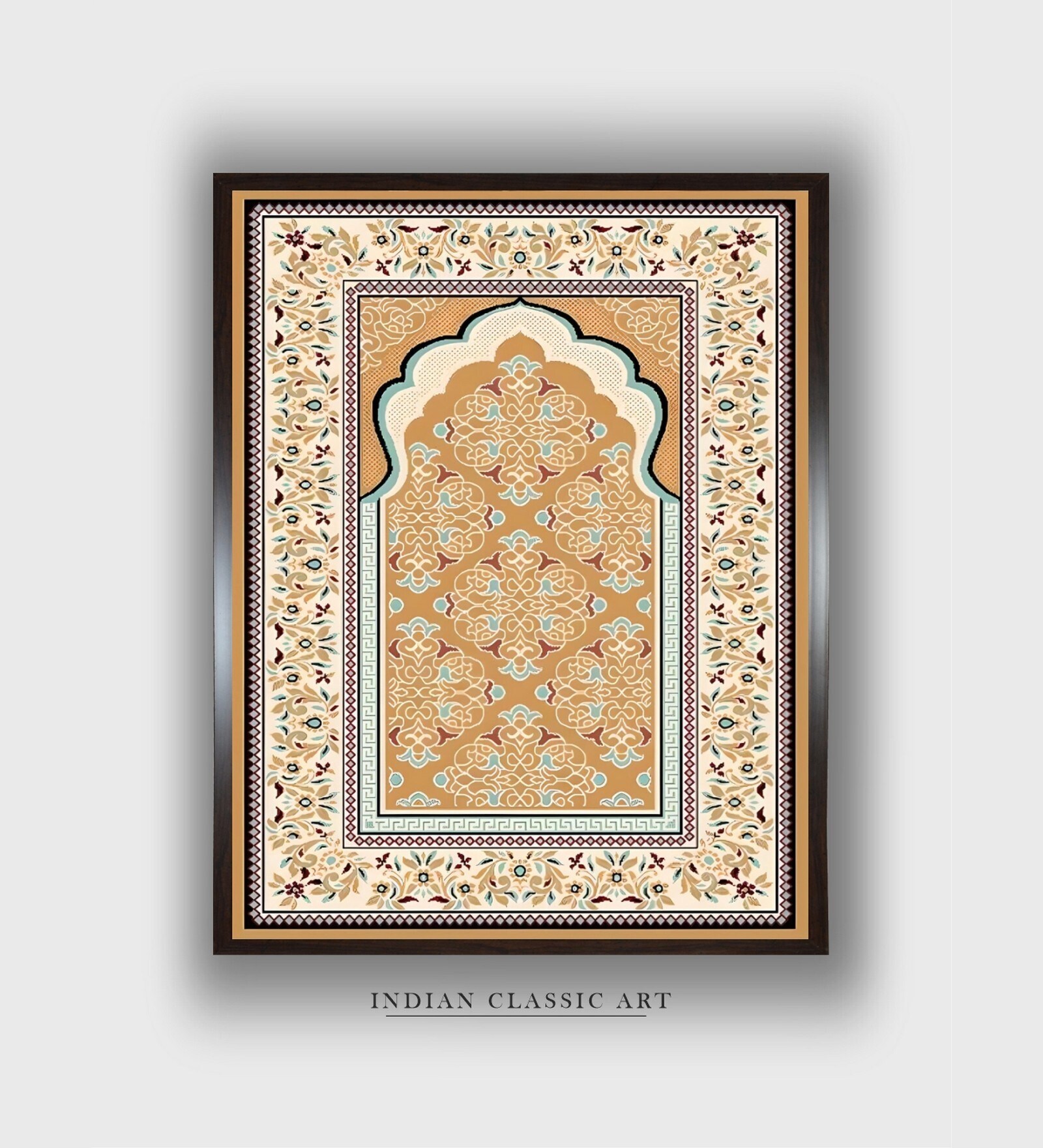 Mughaltyle Floral Canvas Framed Wall Painting