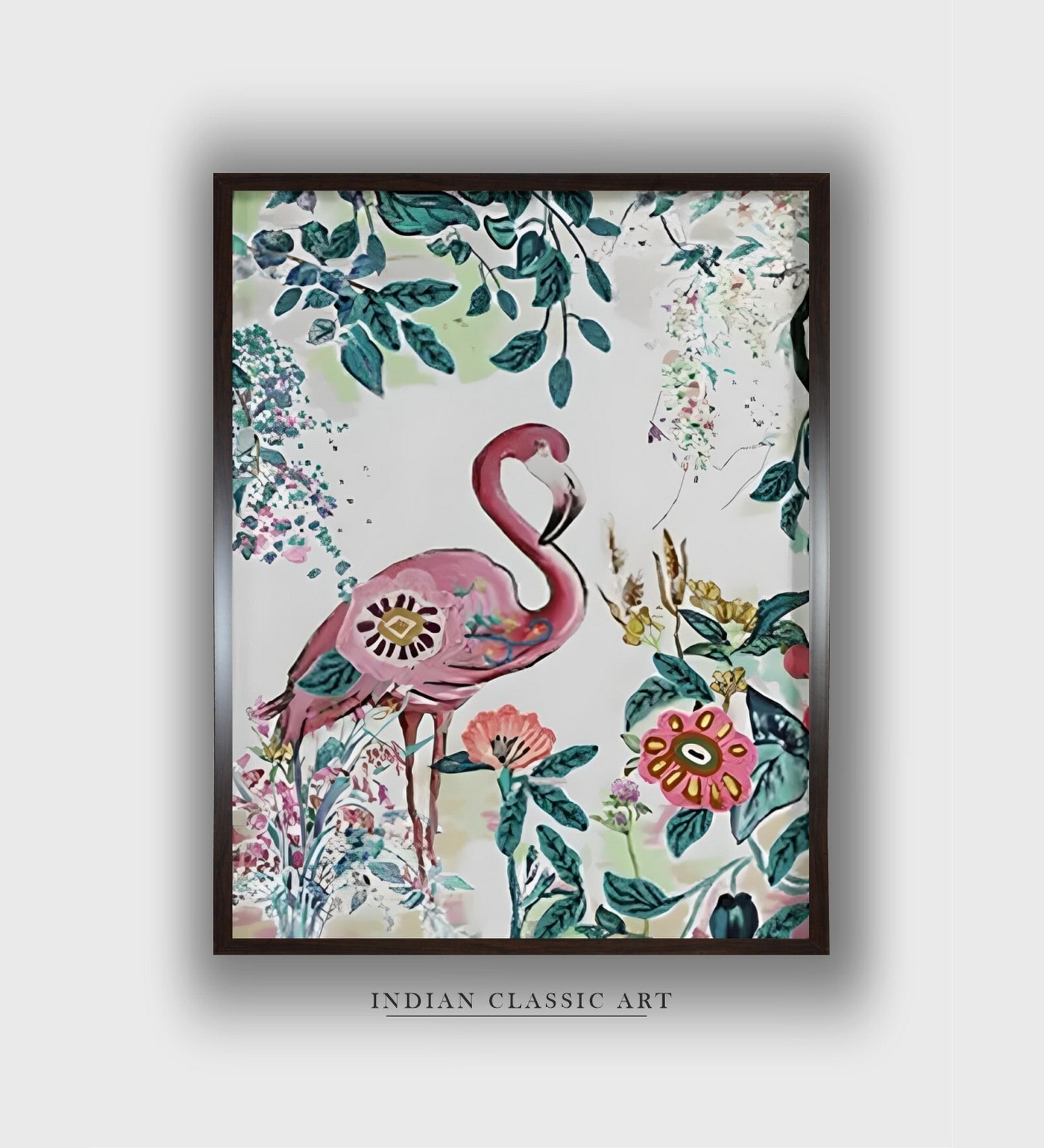 Indian Elephant Canvas Framed Wall Painting