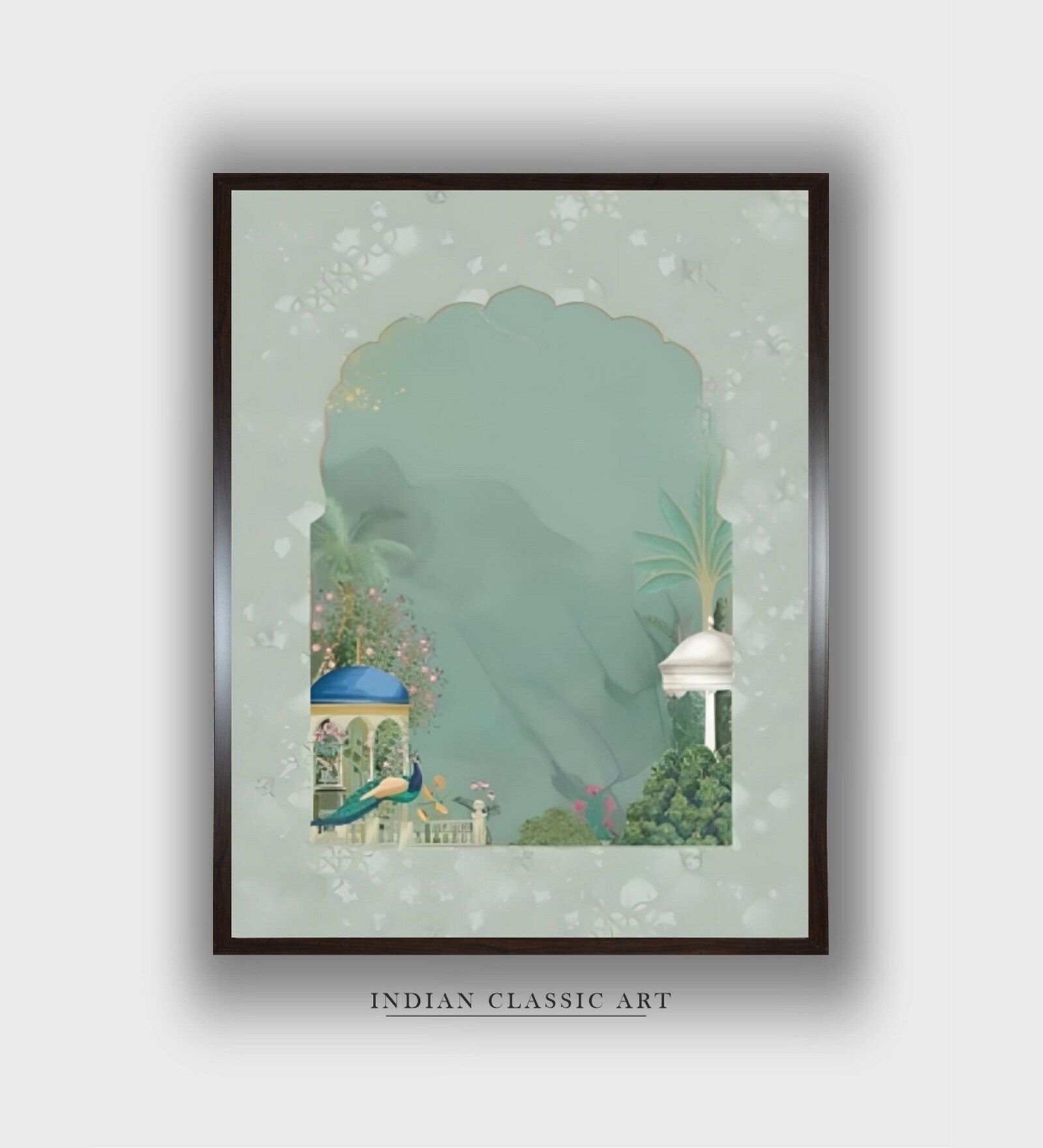 Indian Mughal Canvas Framed Wall Painting