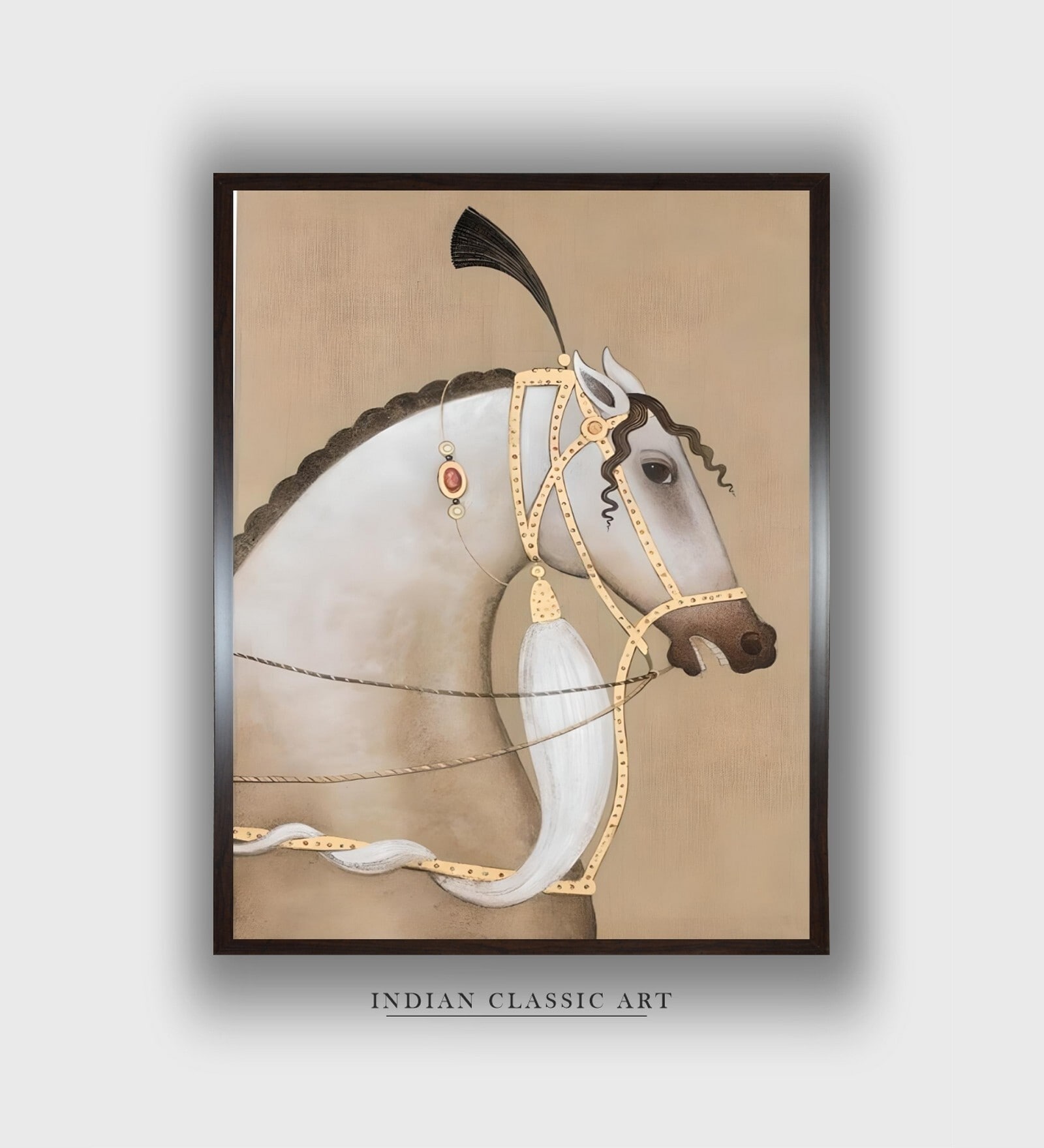 Persian Horse Canvas Framed Wall Painting