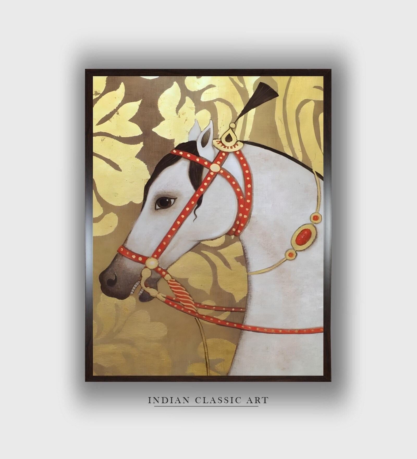Persian Horse Canvas Framed Wall Painting