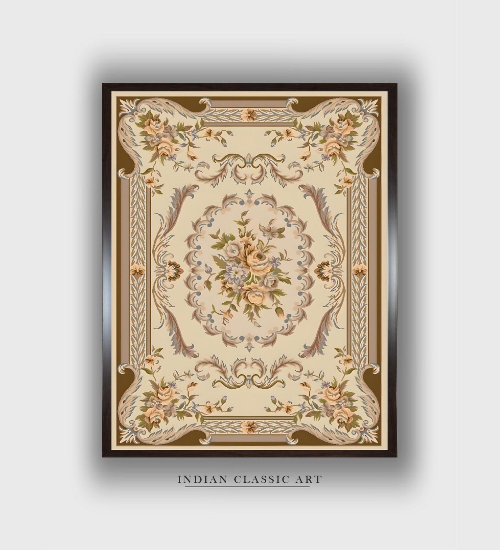 Red Indian Folk Canvas Framed Wall Painting