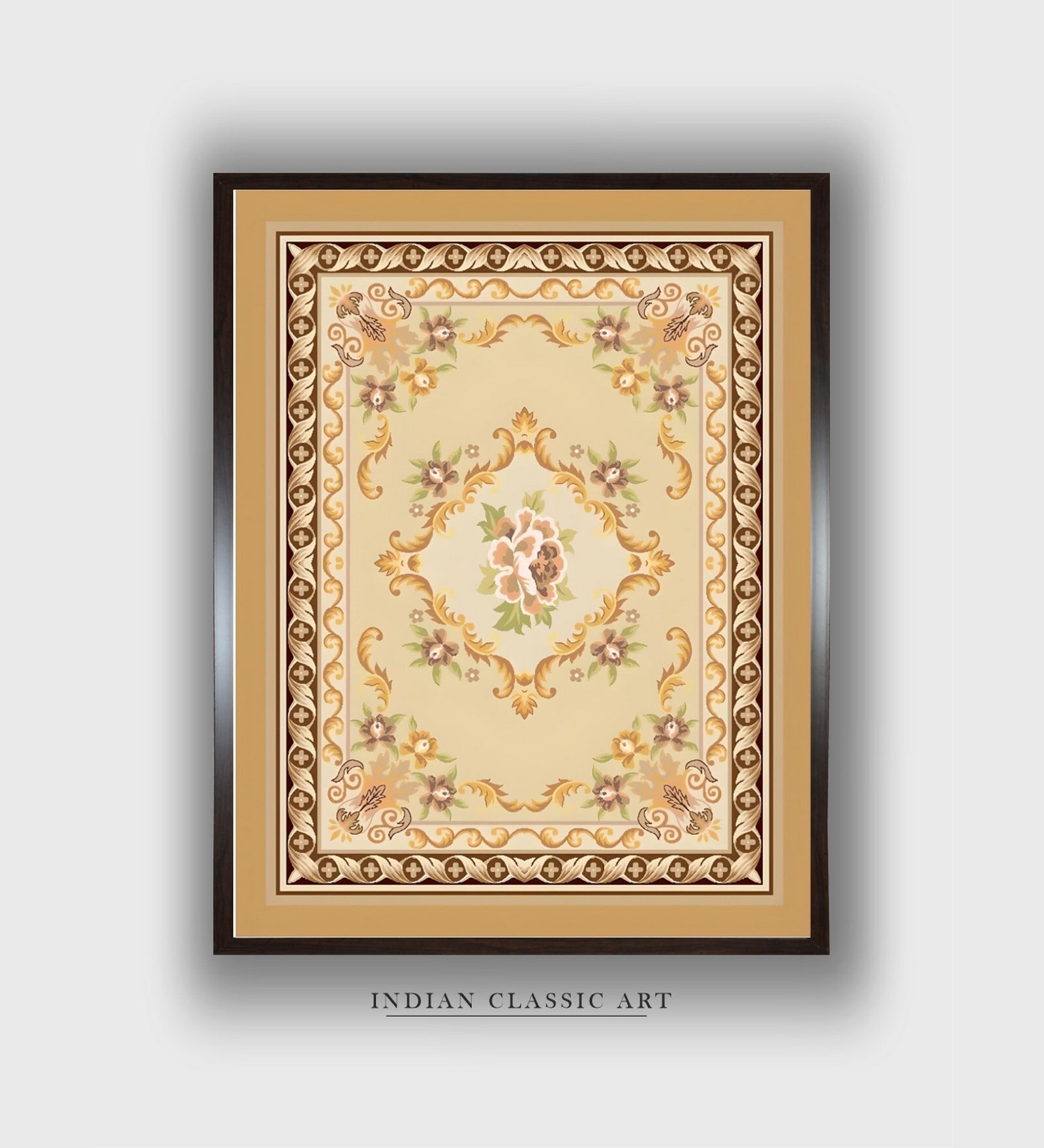 Red Indian Folk Canvas Framed Wall Painting