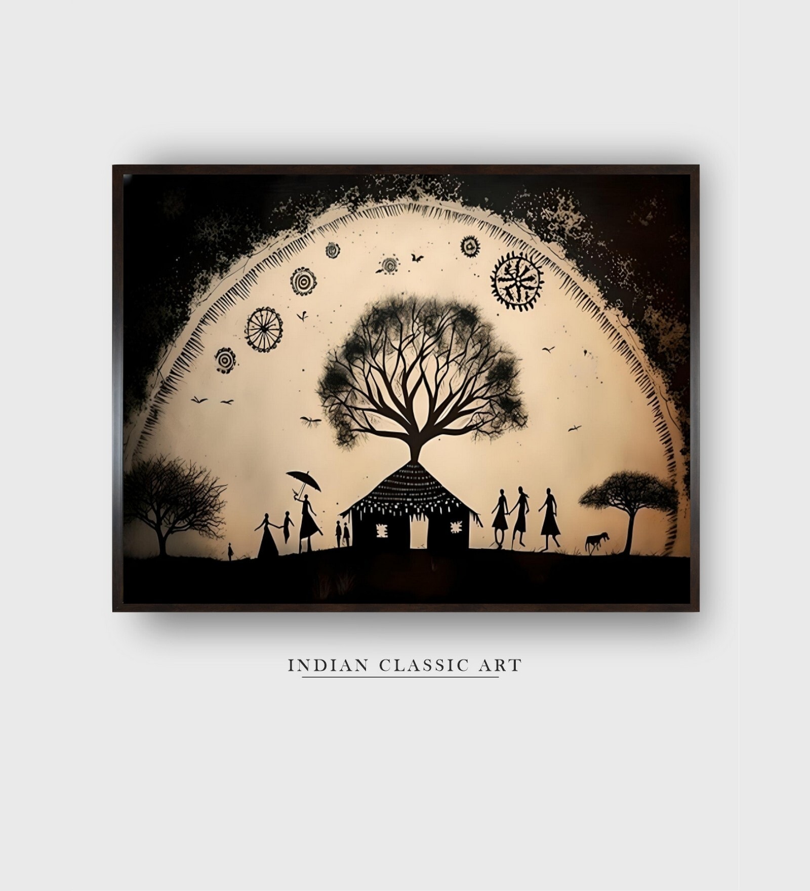 Beige Canvas Framed Wall Painting