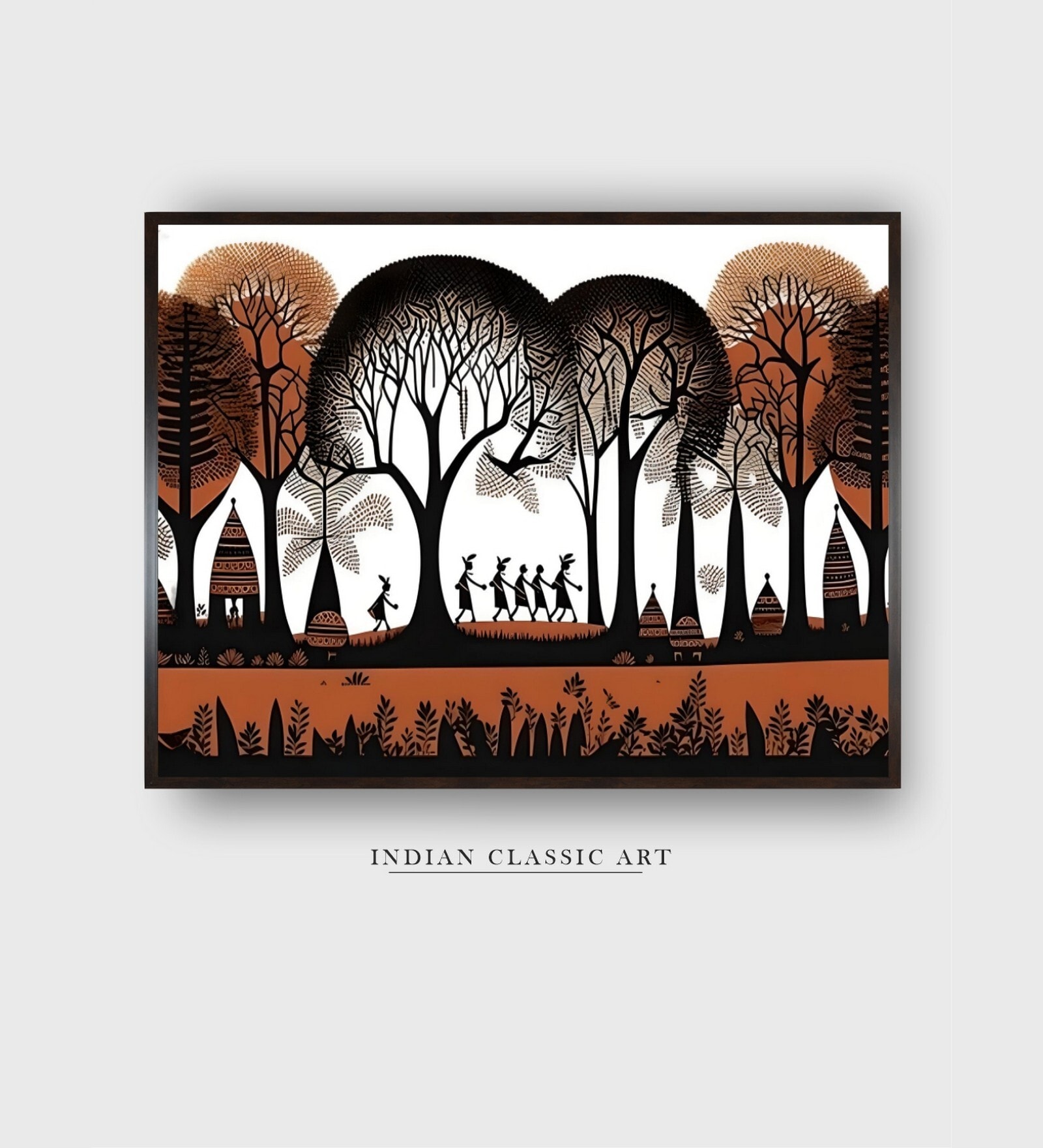 Beige Canvas Framed Wall Painting