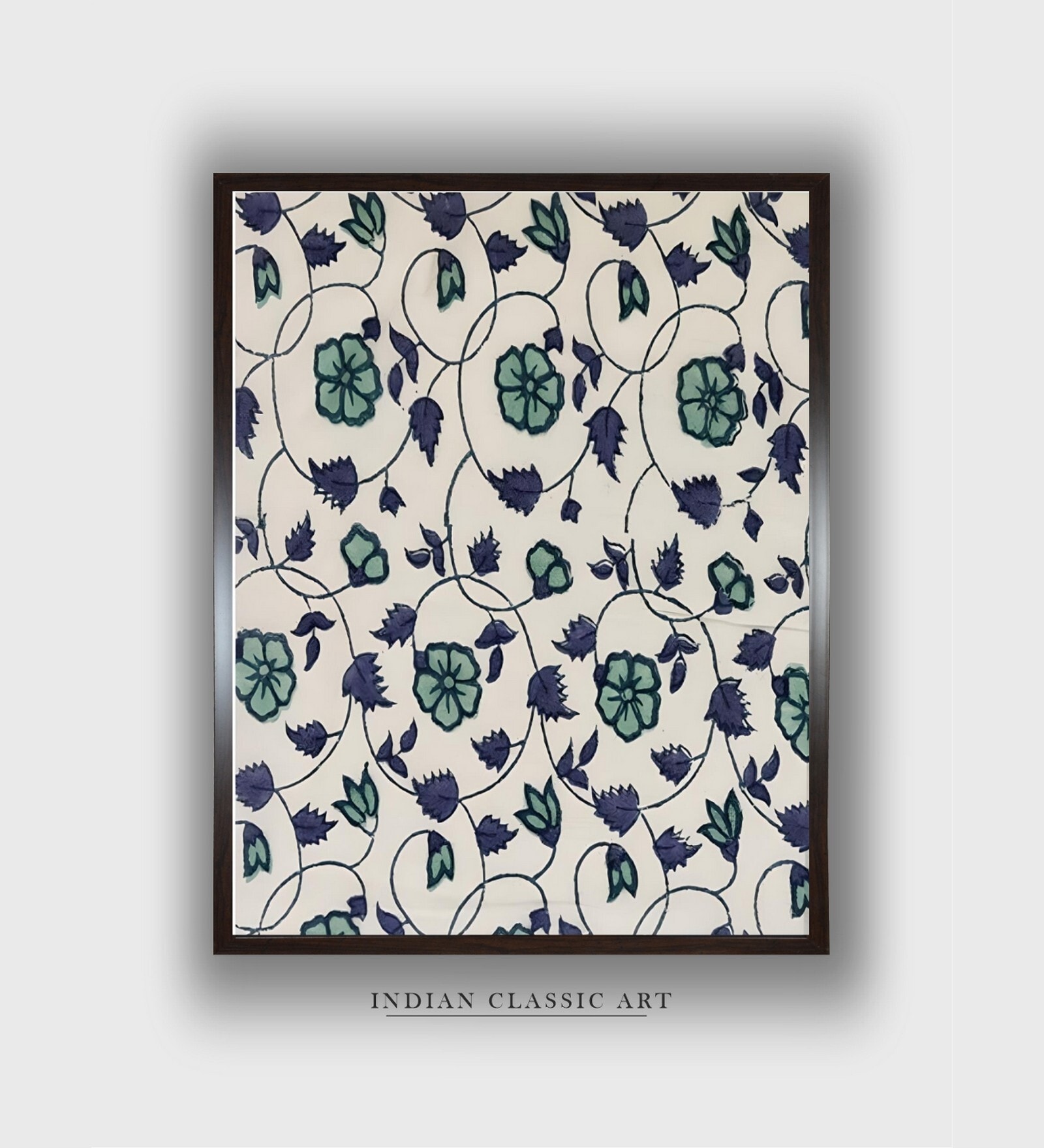 Floral Wooden Canvas Framed Wall Painting