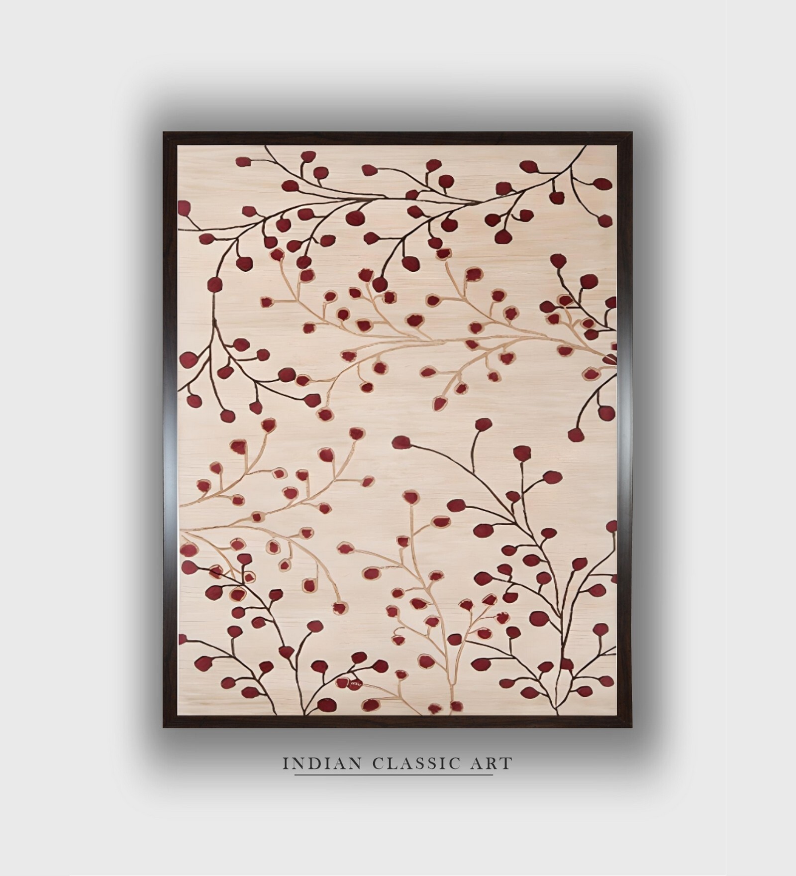 Floral Wooden Canvas Framed Wall Painting