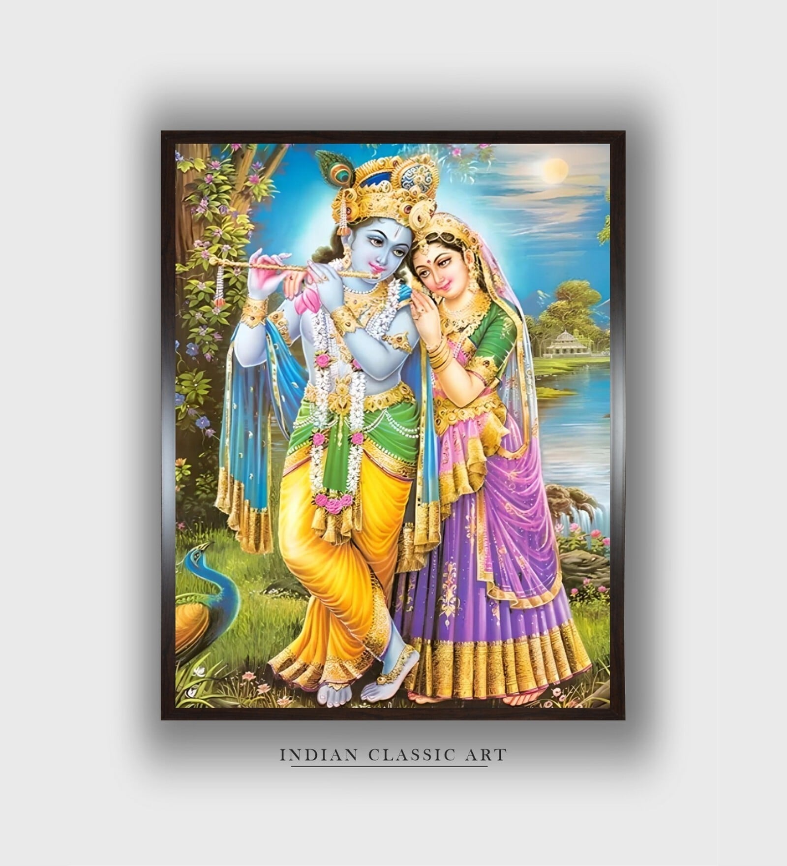 Ram Darbar Printed Canvas Framed Wall Painting