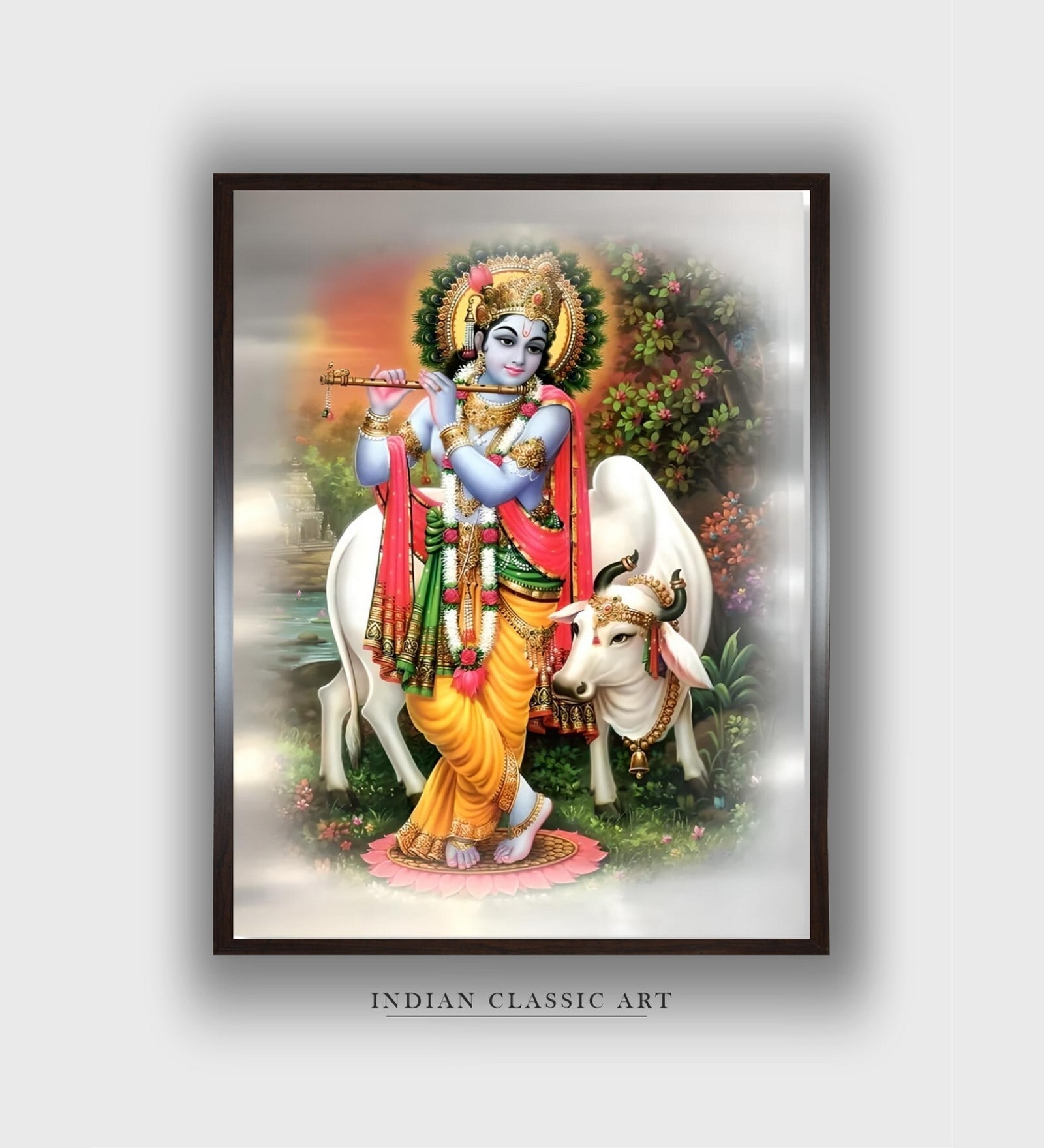 Ram Darbar Printed Canvas Framed Wall Painting