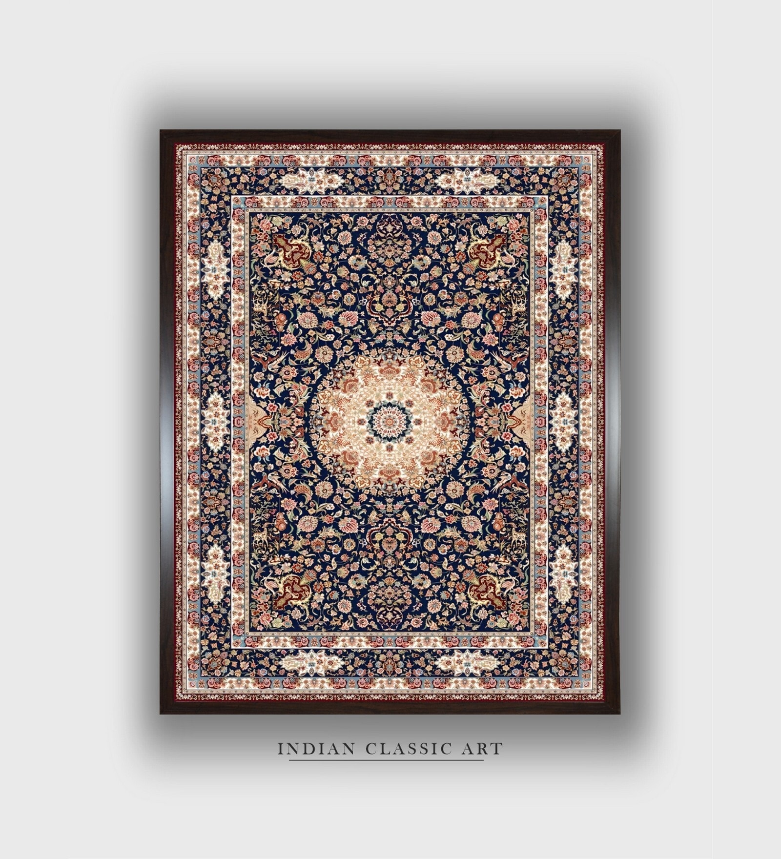 Red Indian Folk Art Canvas Framed Wall Painting