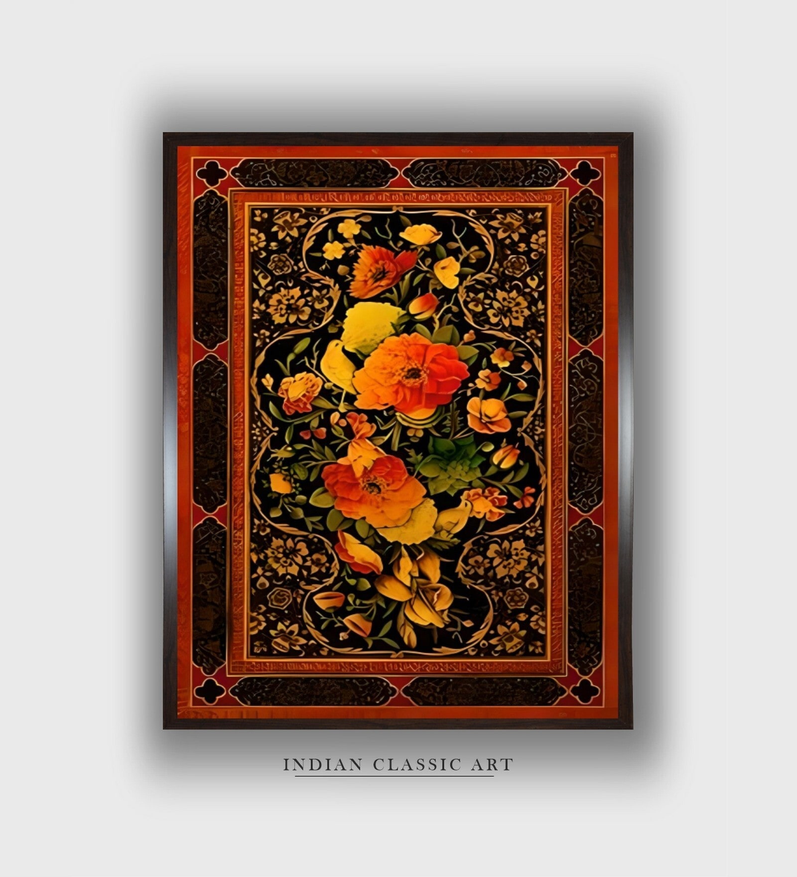 Floral Canvas Framed Wall Painting
