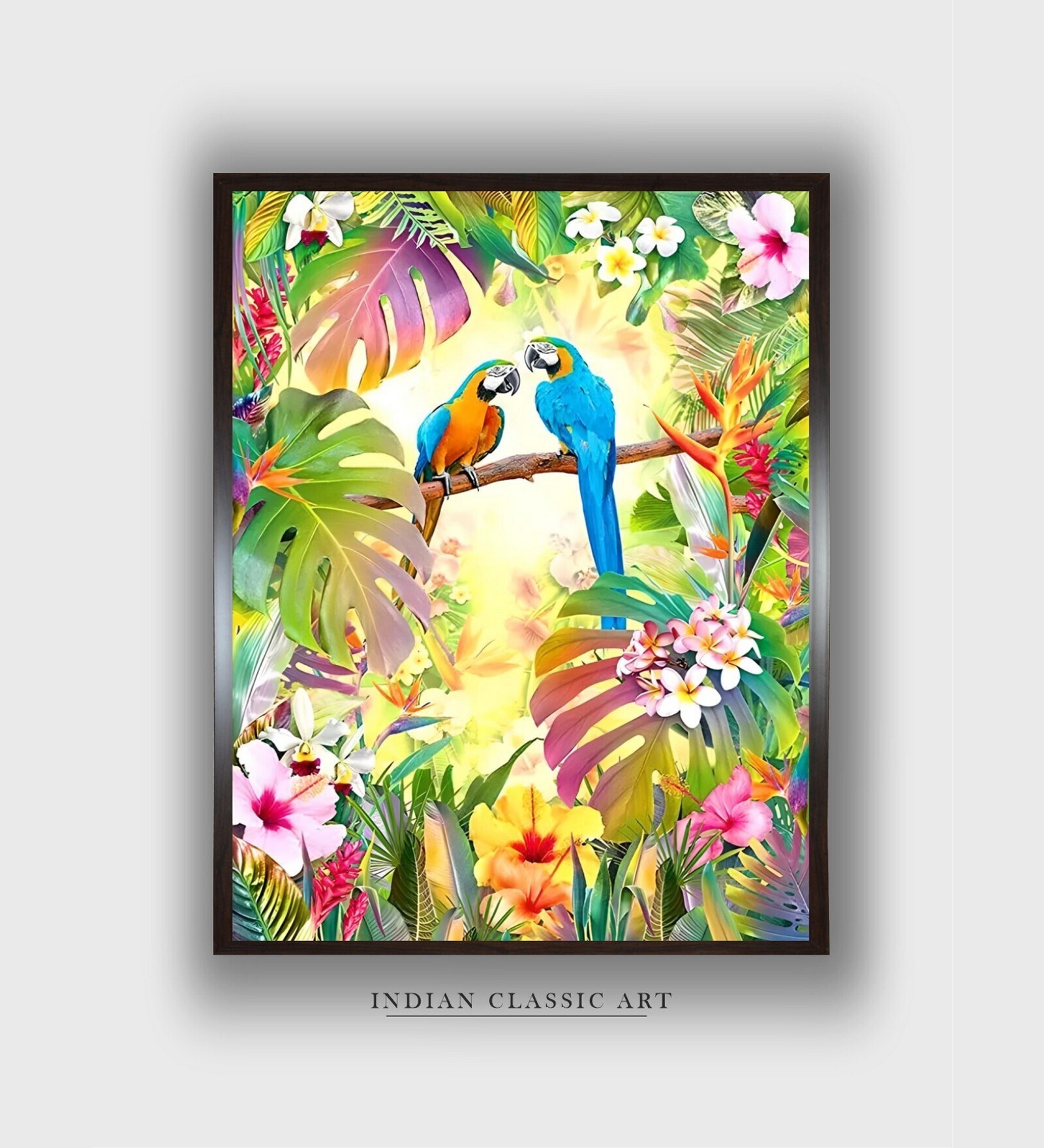 Blue Birds Canvas Framed Wall Painting