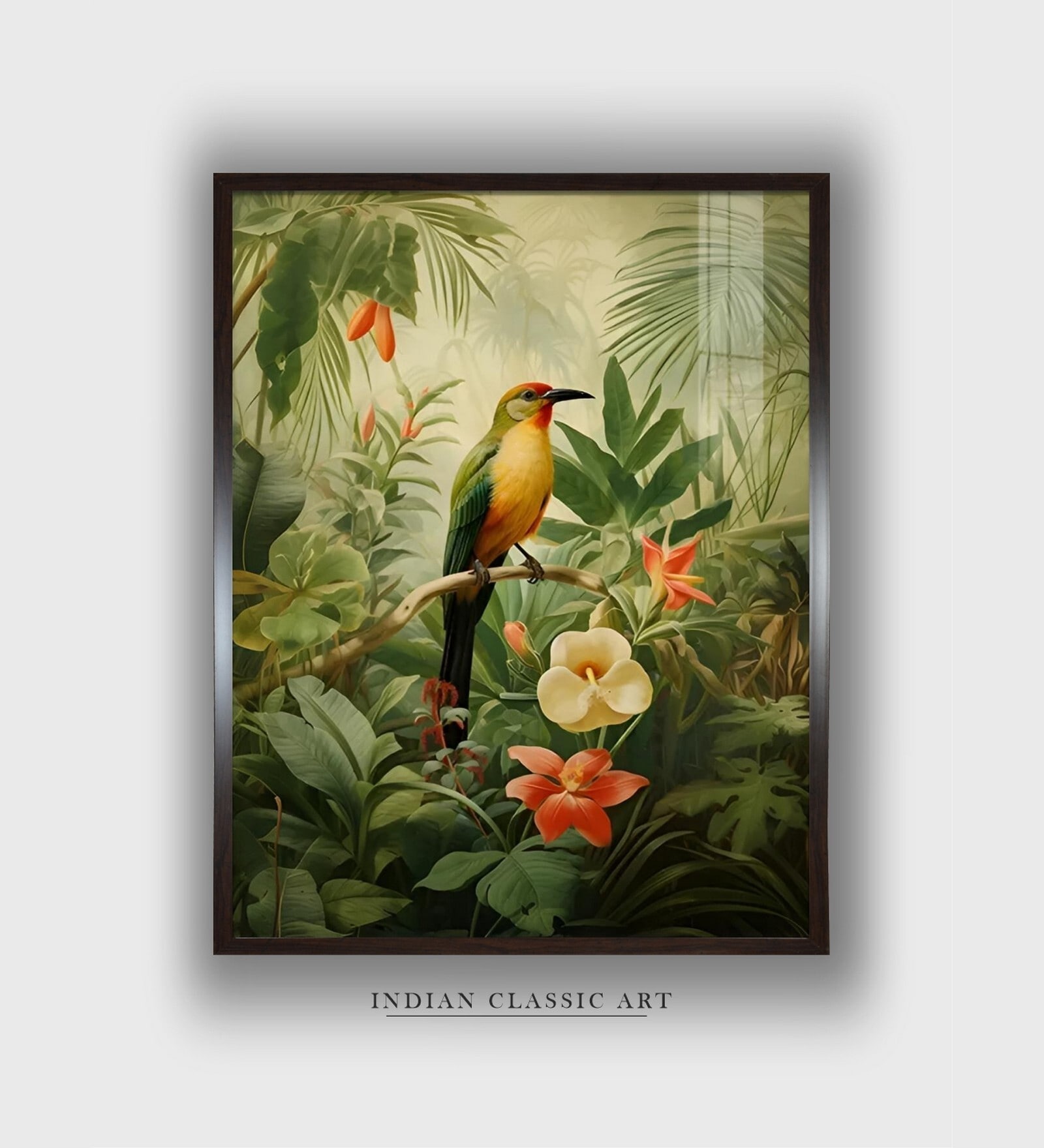 Blue Birds Canvas Framed Wall Painting