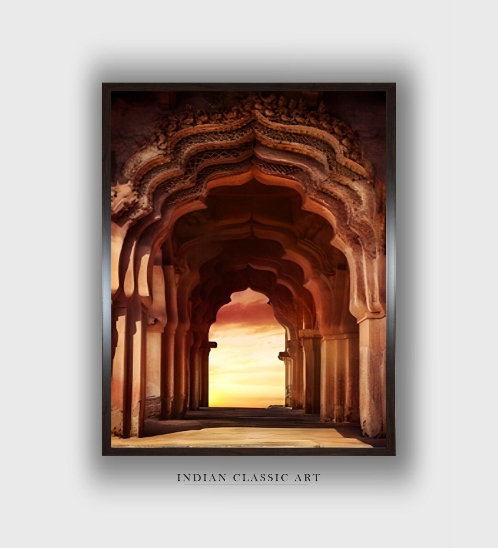 Indian Wood Canvas Framed Wall Painting