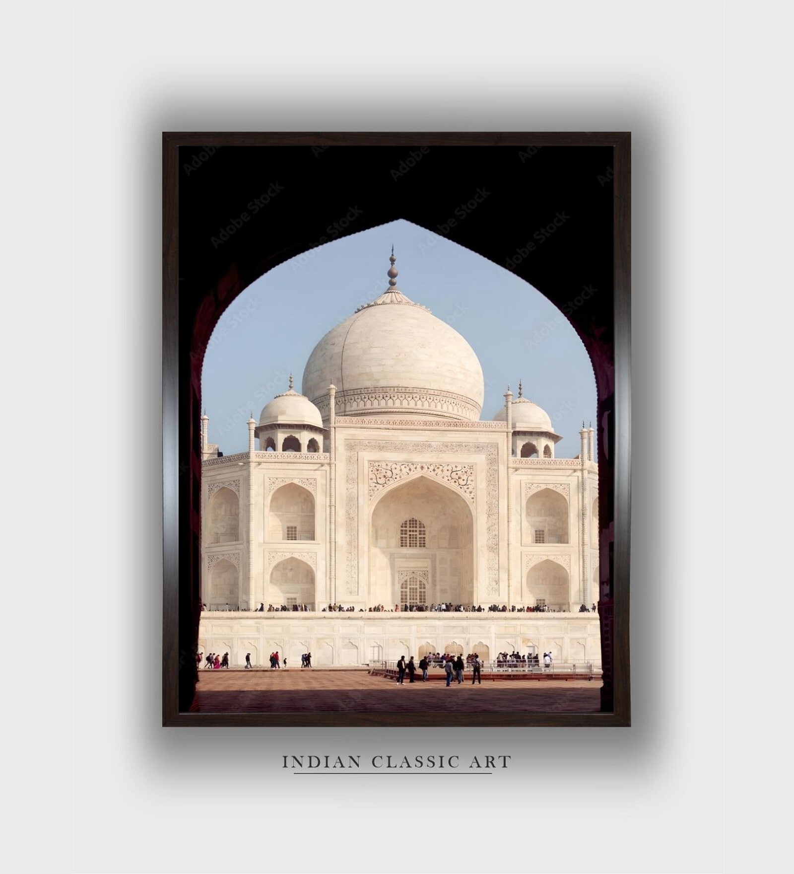 Taj Mahal Canvas Framed Wall Painting