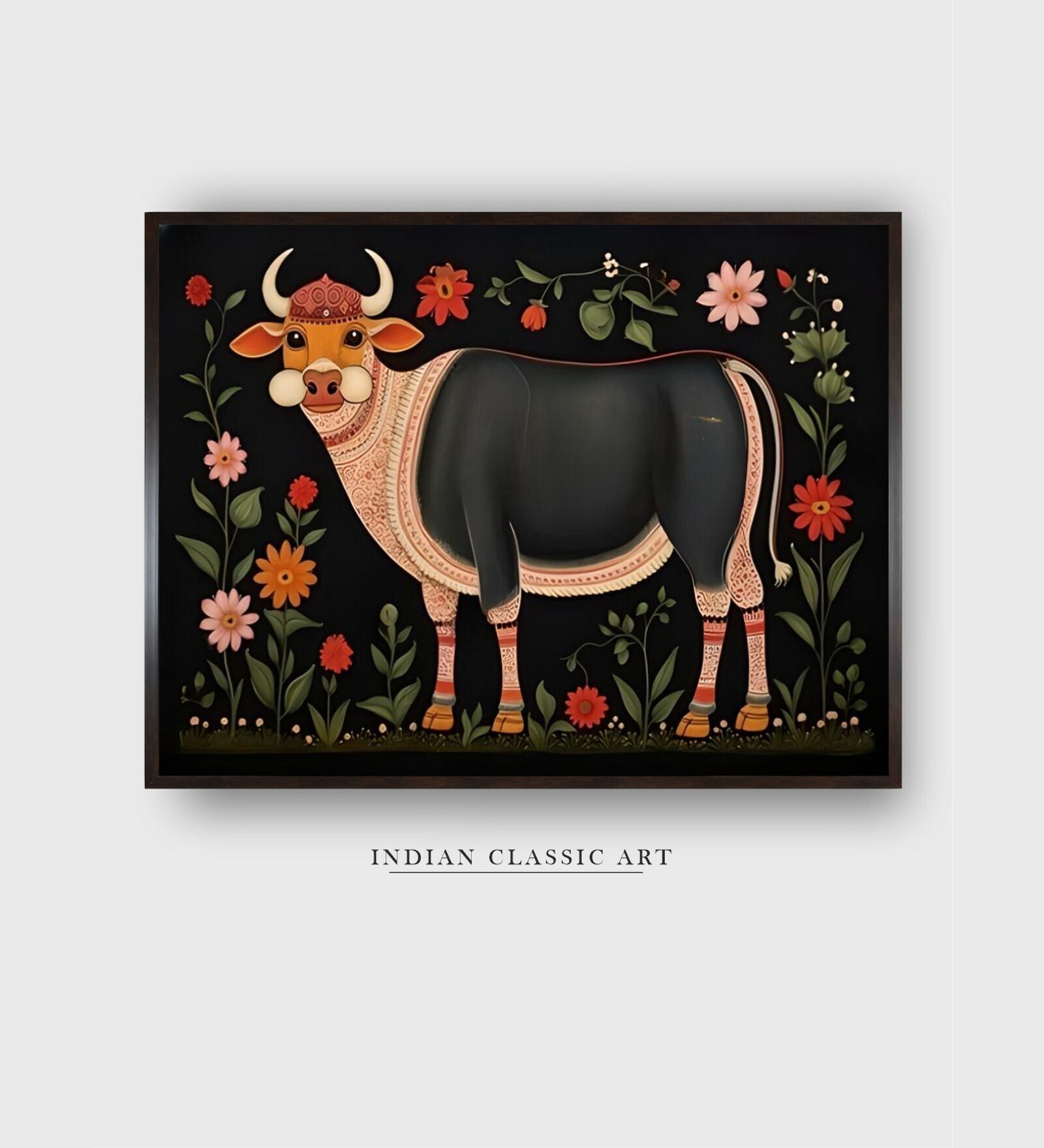 Beige Canvas Framed Wall Painting