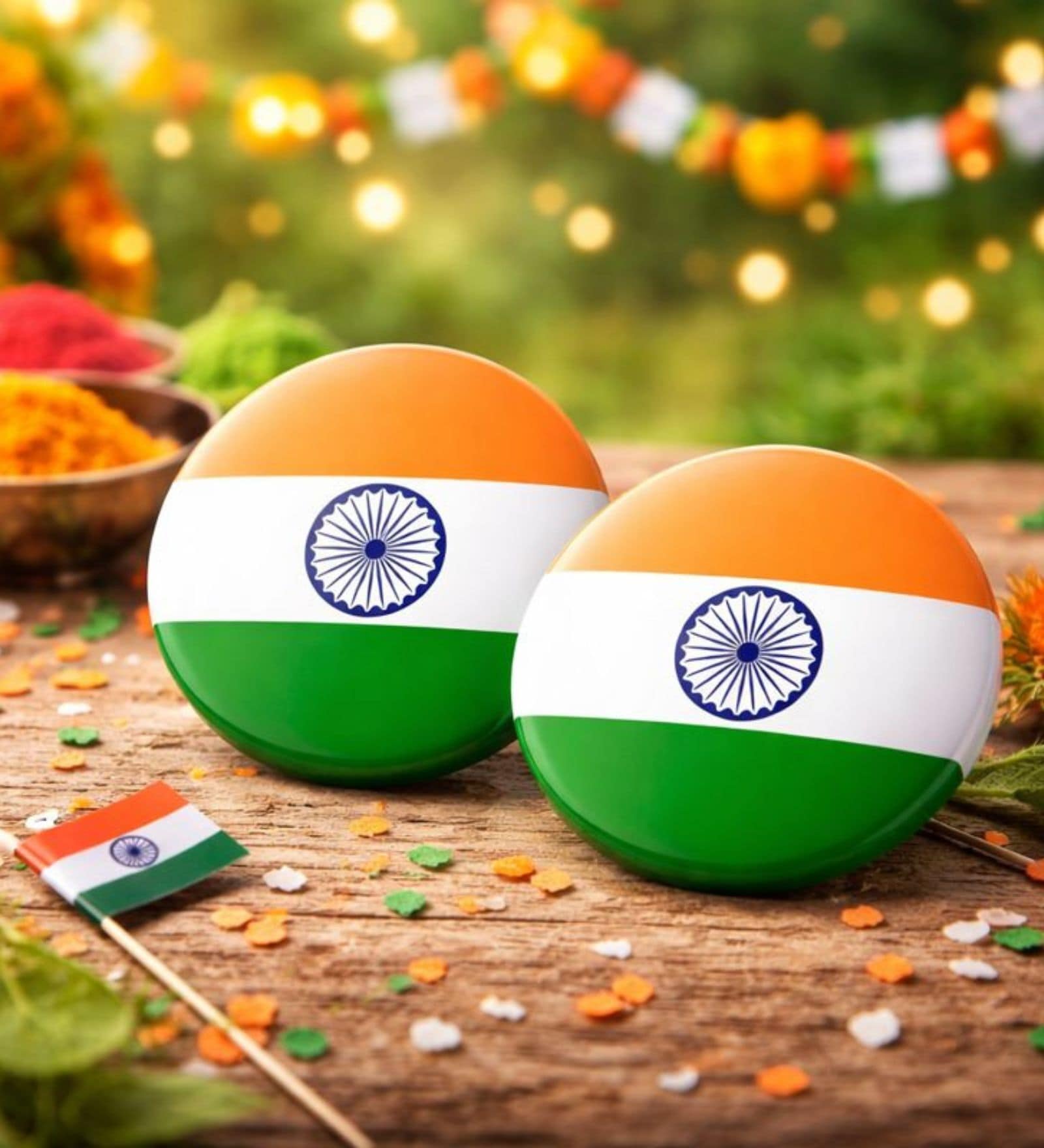 4.5 cm Indian Flag Pin Badges Pack of 2