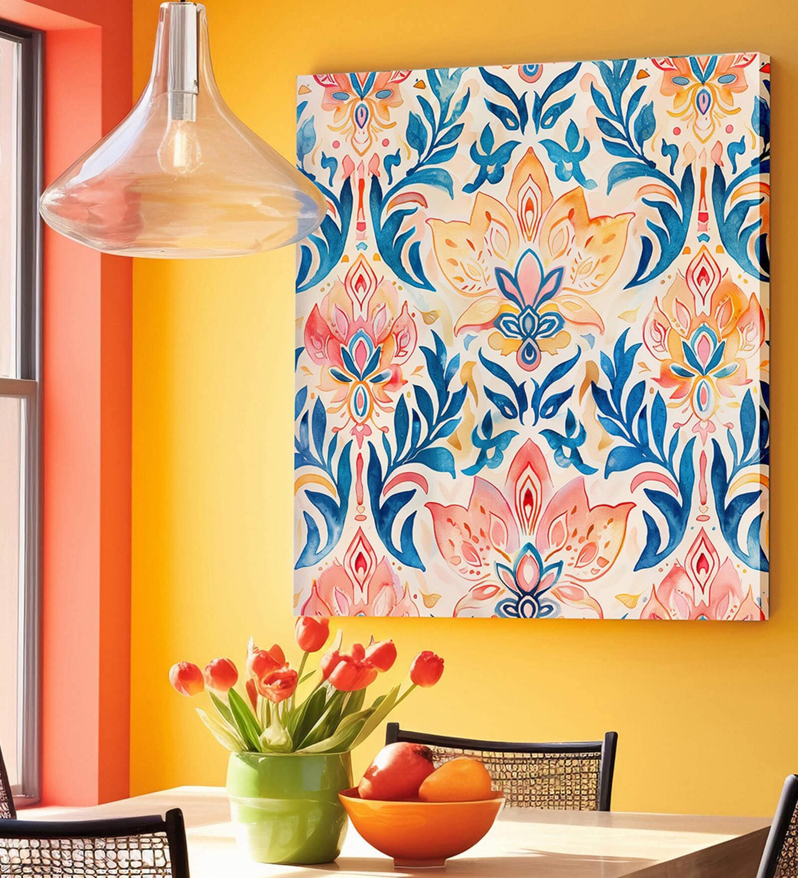 Indian Floral Pattern Wall Canvas Art Prints for Home Decor,Wall Decoration,