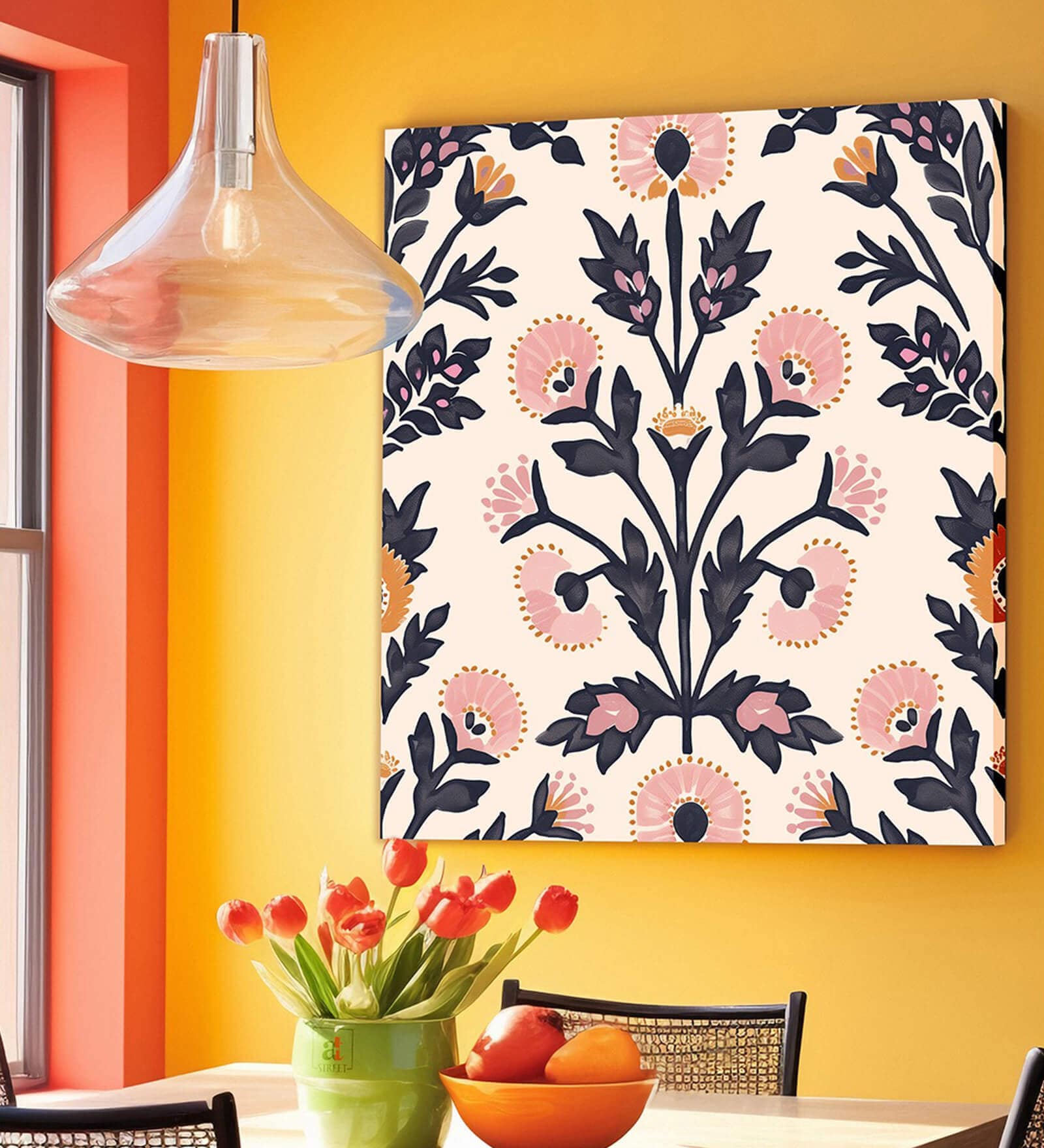 Indian Floral Wall Art Canvas Art Prints for Home Decor, Wall Decoration