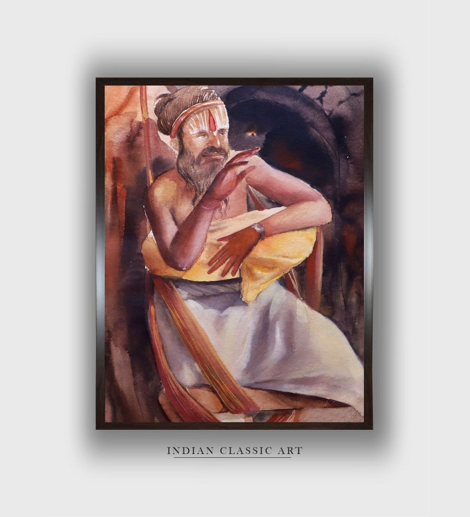 Indian Folk Art Canvas Framed Wall Painting