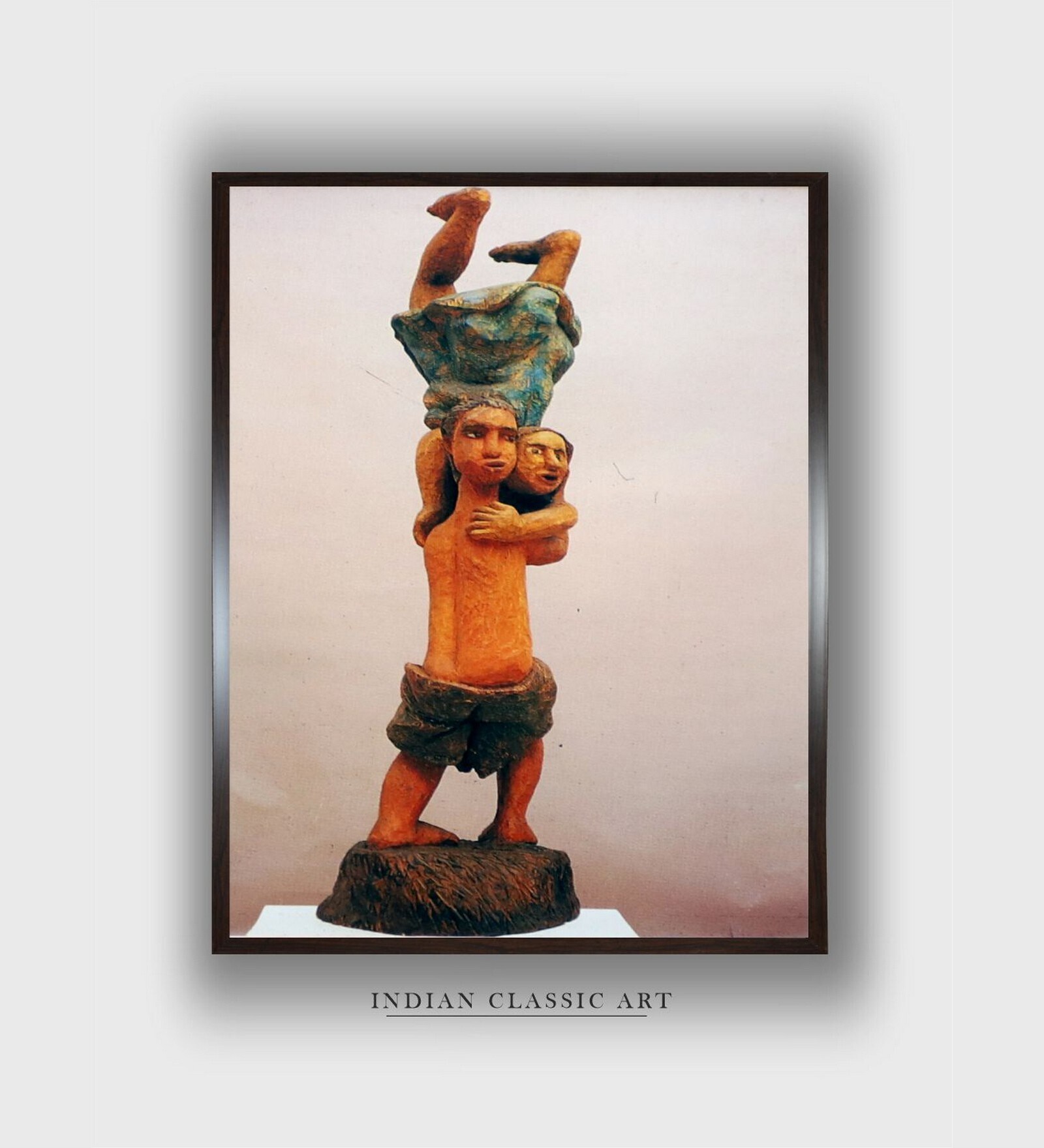 Indian Folk Art Canvas Framed Wall Painting