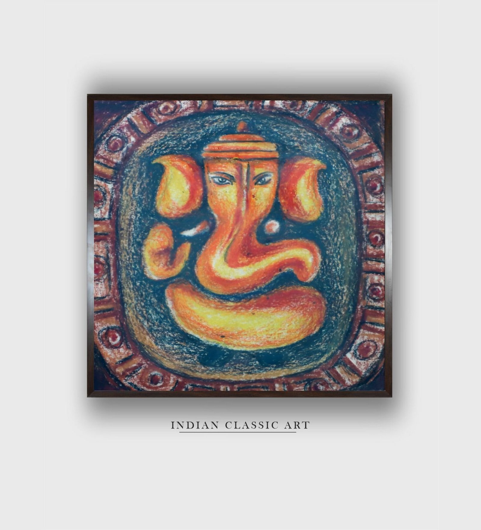 Indian Folk Art Canvas Framed Wall Painting