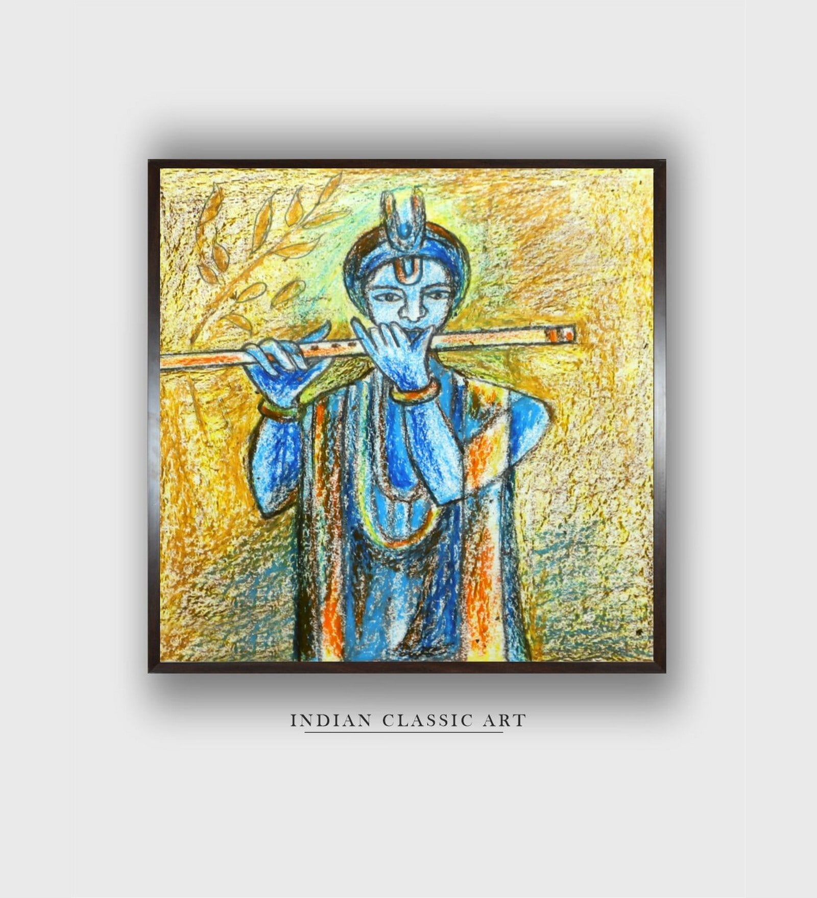 Indian Folk Art Canvas Framed Wall Painting