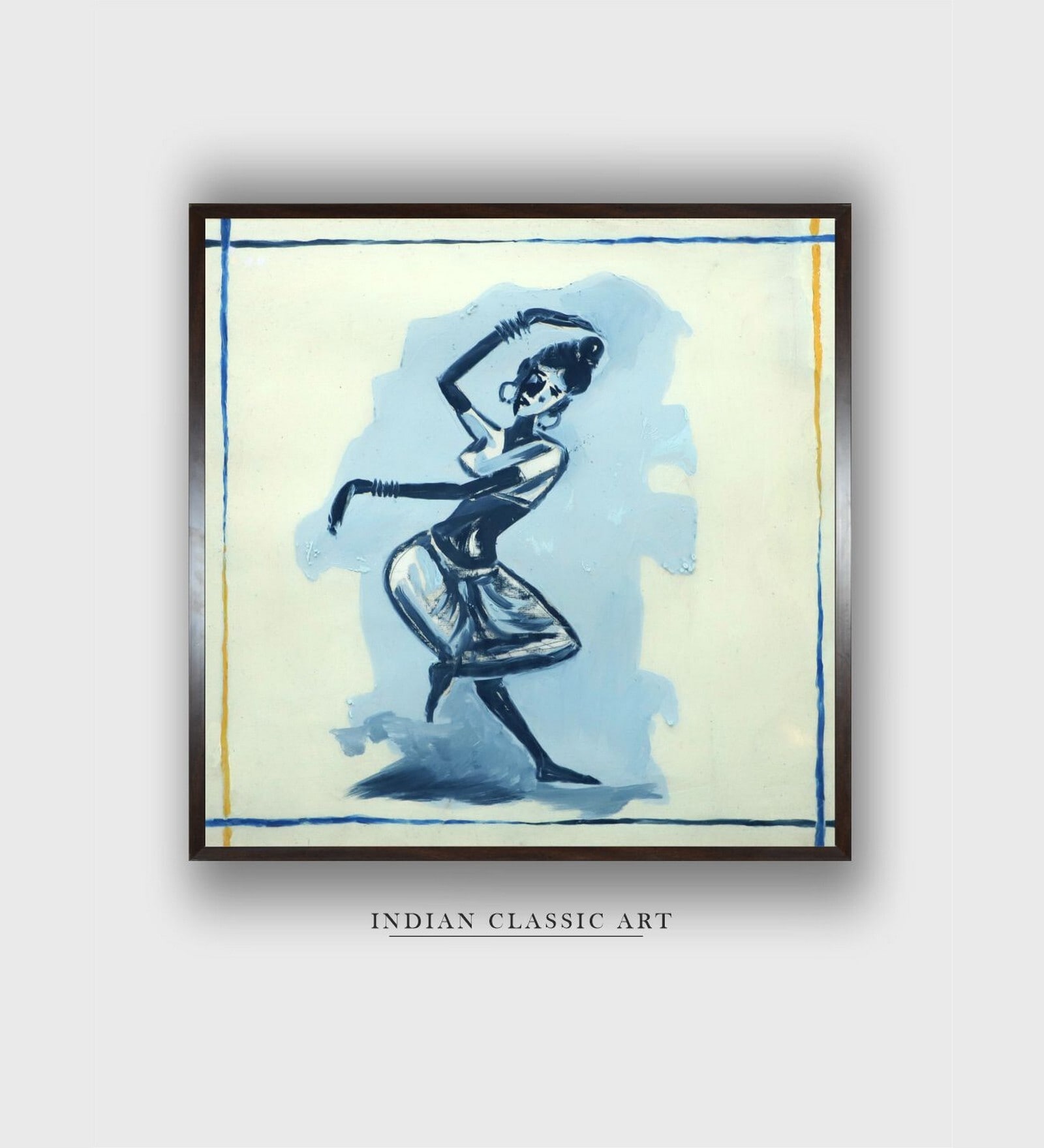 Indian Folk Art Canvas Framed Wall Painting