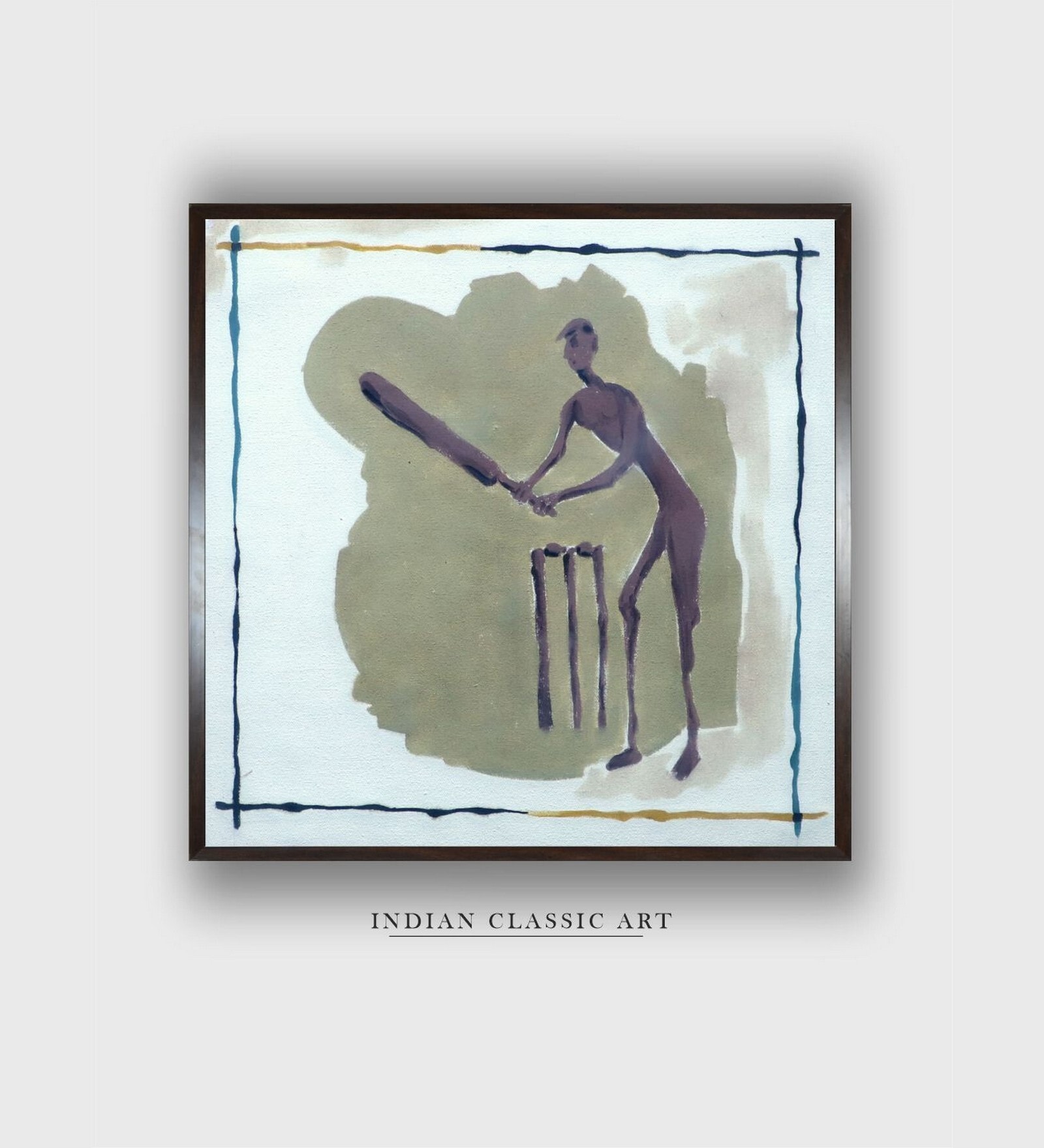 Indian Folk Art Canvas Framed Wall Painting