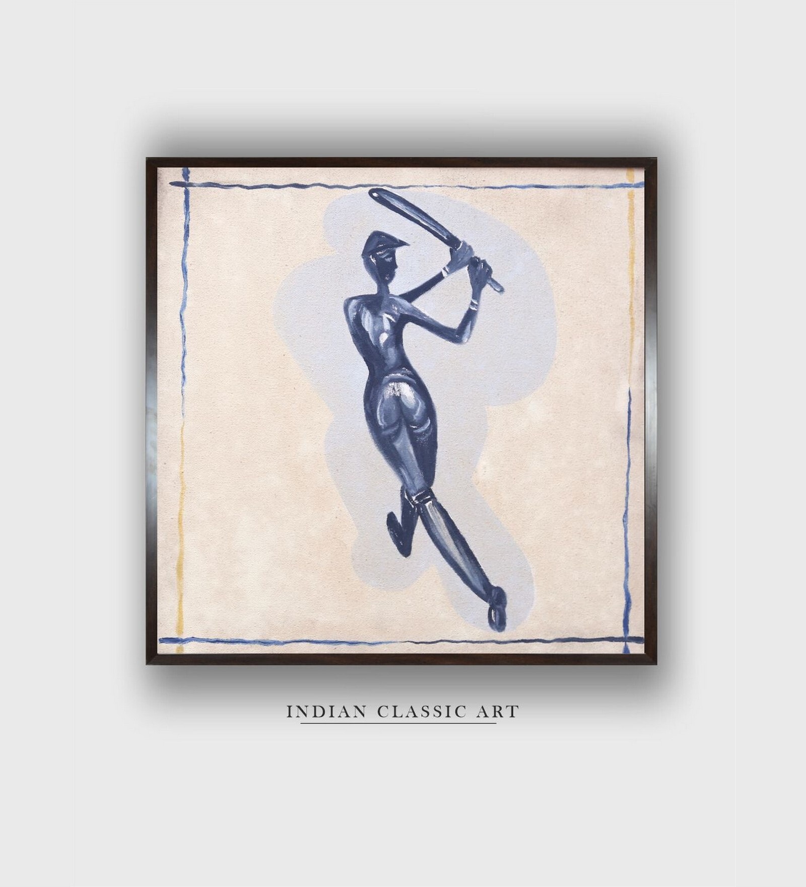 Indian Folk Art Canvas Framed Wall Painting