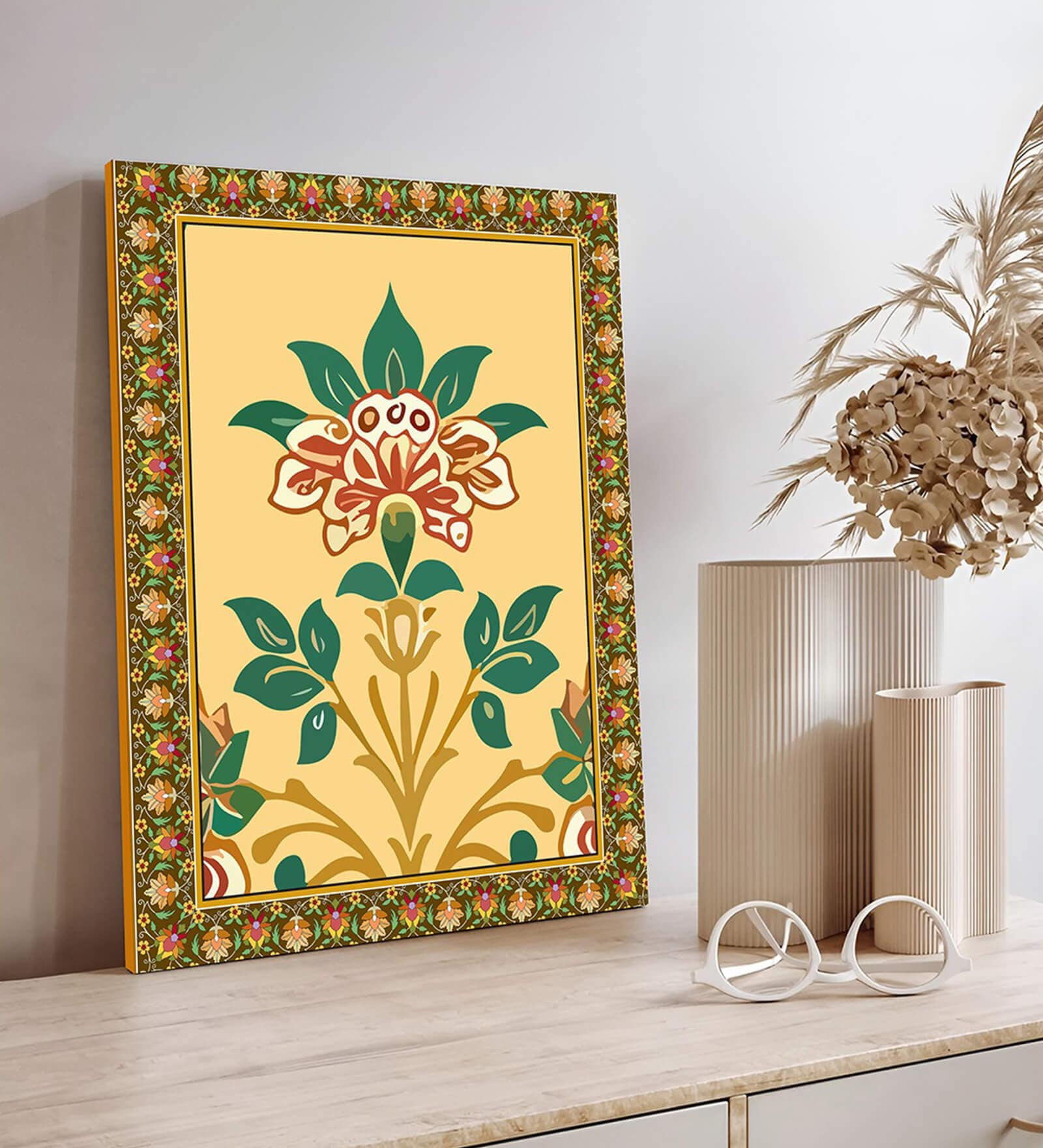 Indian Folk Wall Floral Pattern Art Prints for Home Decor,Wall Decoration